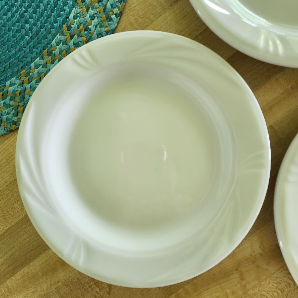 4 Delco Royal Ceramicor Bread Plates 6.5" Swirl Border Restaurant Ware RLK1